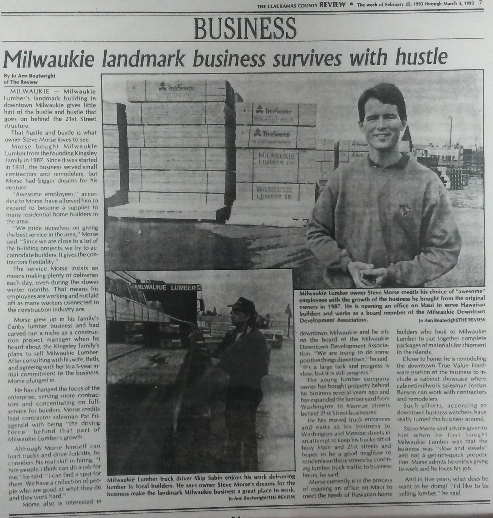 Milwaukie Lumber acquires new location in Vancouver Wa article.