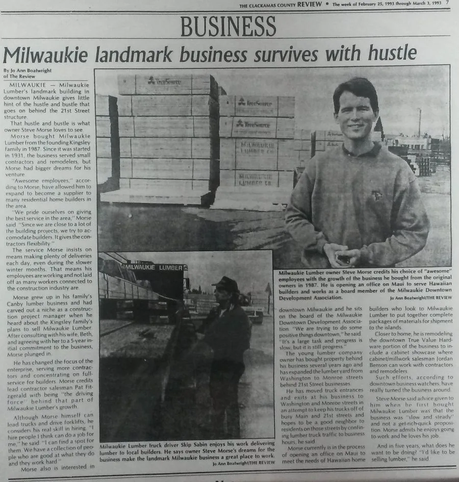 News clipping — Vancouver WA store opening, August 1996
