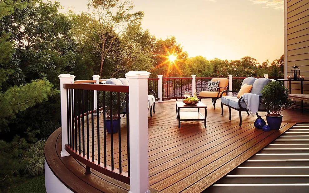 Trex deck at sunset