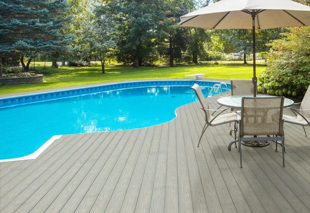 TimberTech AZEK PVC decking around a pool